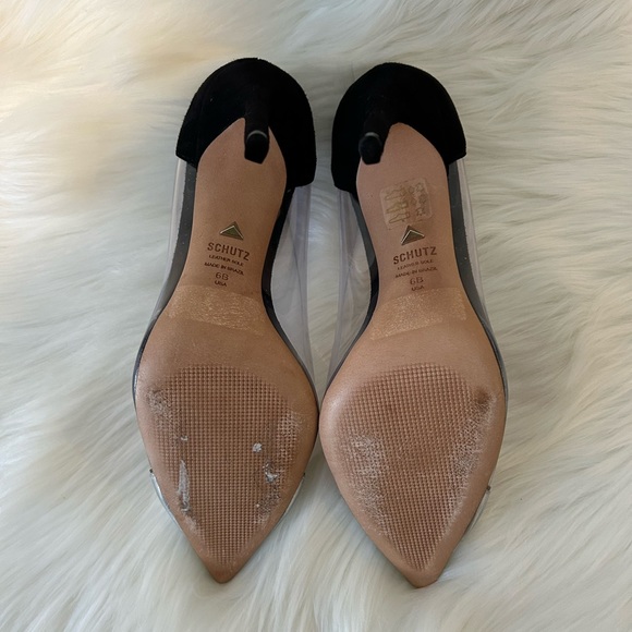 Schutz Suede and PVC Fire Heels - Size 6 - Picture 5 of 8